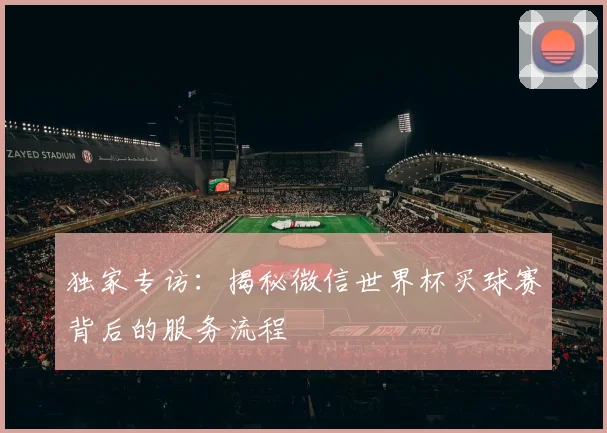独家专访:揭秘微信世界杯买球赛背后的服务流程